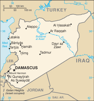 Syria map (World Factbook)