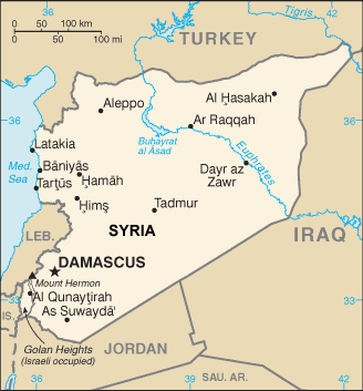 Syria map (World Factbook, modified)