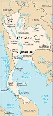 Thailand map (World Factbook, modified) - Click Image to Close