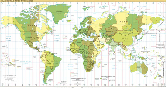 Standard Time Zones of the World - Click Image to Close