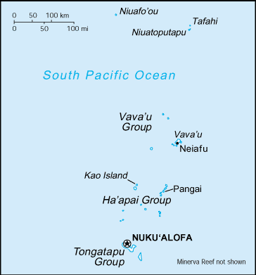 Tonga map (World Factbook)