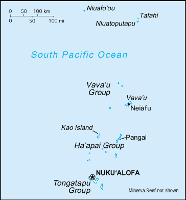 Tonga map (World Factbook) - Click Image to Close