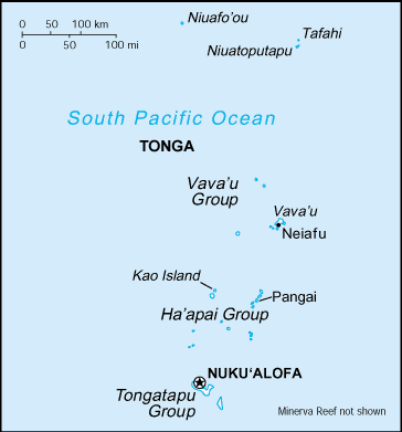 Tonga map (World Factbook, modified) - Click Image to Close