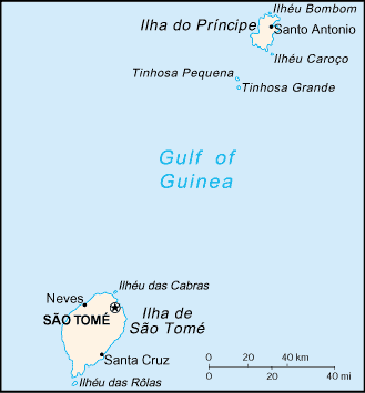 Sao Tome and Principe map (World Factbook, modified) - Click Image to Close