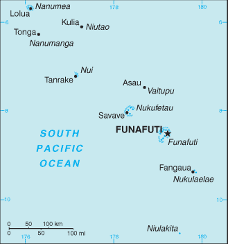 Tuvalu map (World Factbook)