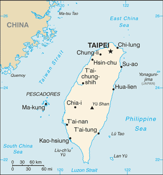 Taiwan map (World Factbook)