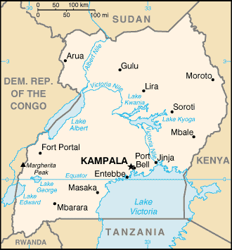 Uganda map (World Factbook)
