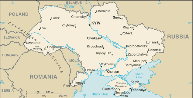 Ukraine map (World Factbook)