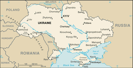 Ukraine map (World Factbook, modified) - Click Image to Close