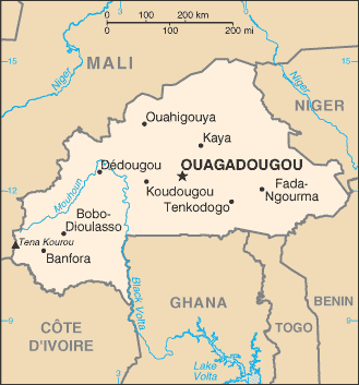 Burkina Faso map (World Factbook)
