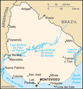 Uruguay map (World Factbook) - Click Image to Close