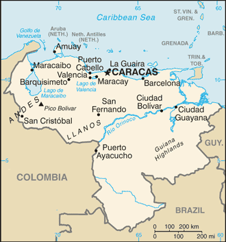 Venezuela map (World Factbook)