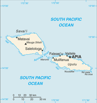 Samoa map (World Factbook)