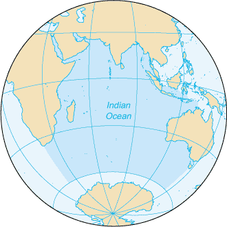 Indian Ocean map (World Factbook) - Click Image to Close