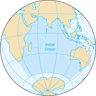 Indian Ocean map (World Factbook) (image for) Indian Ocean map (World Factbook)