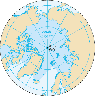 Arctic Ocean map (World Factbook)