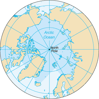 Arctic Ocean map (World Factbook) - Click Image to Close