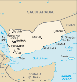 Yemen map (World Factbook)