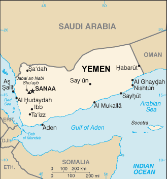 Yemen map (World Factbook, modified)