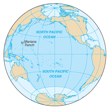 Pacific Ocean map (World Factbook)