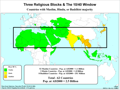 3 religions of 10/40 window