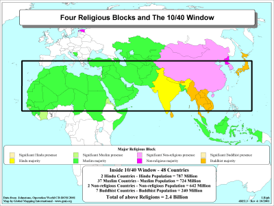 Four Religious Blocks and The 10/40 Window - Click Image to Close