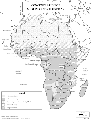 Concentration of Muslims and Christians (BW) - Click Image to Close