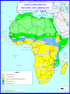 Concentration of Muslims and Christians