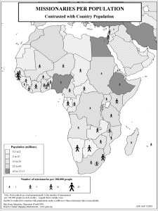 Missionaries per Population - as of 2000 (BW) - Click Image to Close