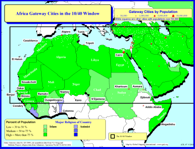 Africa Gateway Cities in The 10/40 Window