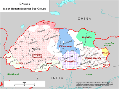 Bhutan - Major Tibetan Buddhist Sub-Groups - Click Image to Close