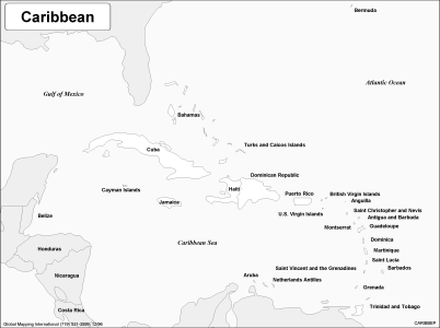 The Caribbean (BW) - Click Image to Close