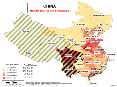 China - Ministry Distribution & Population