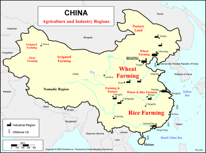 China - Agriculture and Industry Regions - Click Image to Close