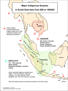 Major Indigenous Empires in South East Asia from 500 to 1500AD
