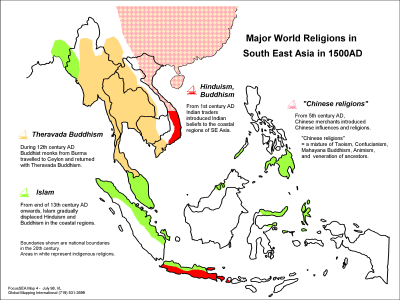 Major World Religions in South East Asia in 1500AD - Click Image to Close