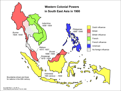 Western Colonial Powers in South East Asia in 1900 - Click Image to Close