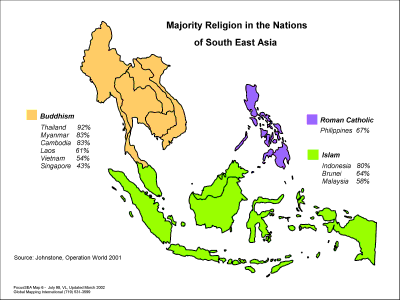 Majority Religion in the Nations of South East Asia