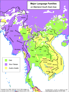 Major Language Families on Mainland South East Asia
