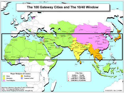 The 100 Gateway Cities and The 10/40 Window - Click Image to Close