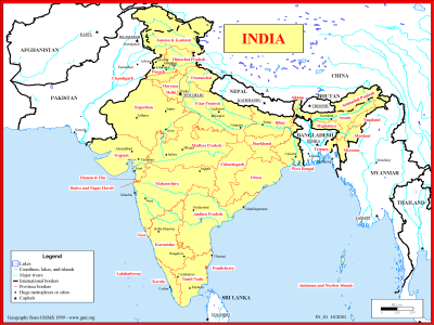 Basemap of India - Click Image to Close