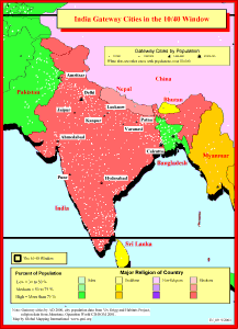 India Gateway Cities in The 10/40 Window