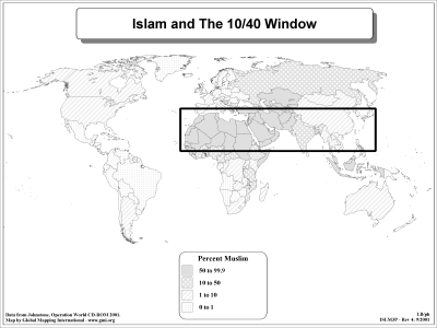 Islam and The 10/40 Window (BW) - Click Image to Close