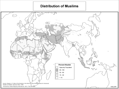 Distribution of Muslims (BW)