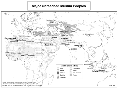 Major Unreached Muslim Peoples (BW)