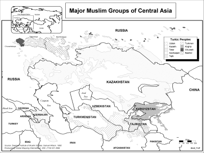 Major Muslim Groups of Central Asia (BW) - Click Image to Close