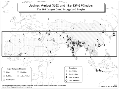 Joshua Project 2000 and The 10/40 Window (BW)