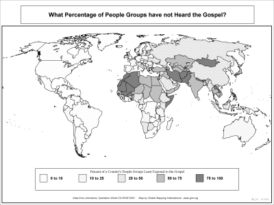 What Percentage of People Groups have not Heard the Gospel? (BW) - Click Image to Close