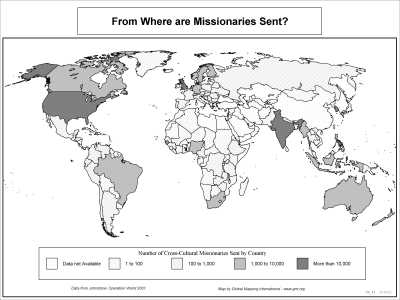 From Where are Missionaries Sent? (BW) - Click Image to Close
