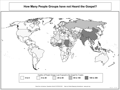 How many People Groups have not Heard the Gospel? (BW) - Click Image to Close